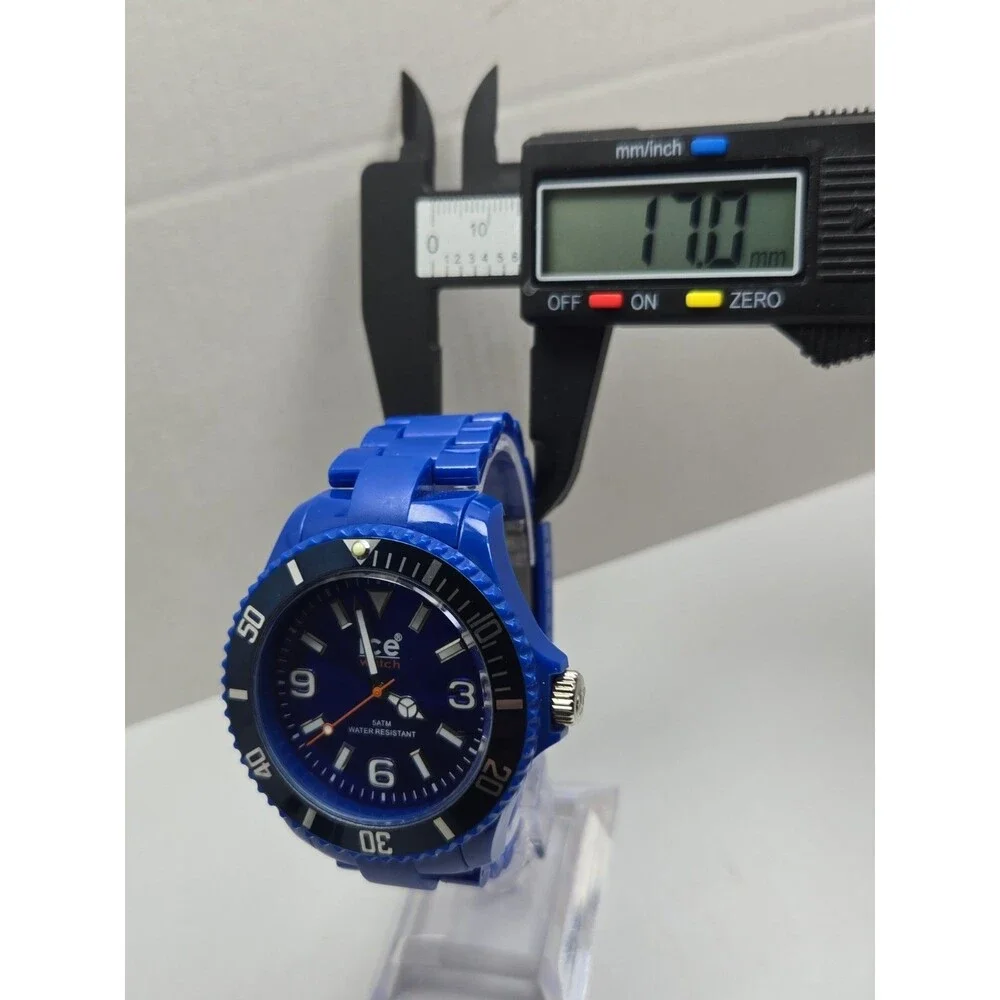 Mens Ice Watch Classic Solid Big Blue 46mm Rotating Bezel Watch New Battery